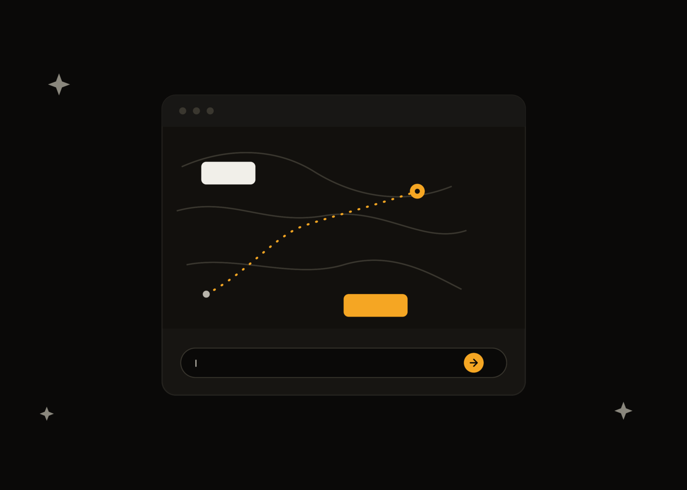 Abstract AI prompt screen generating a map